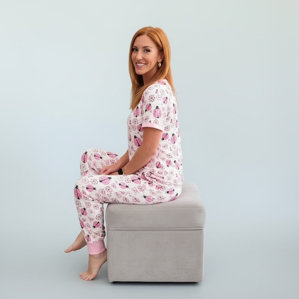 Shirley & Stone Ladybug Pajama Set Cute Cozy Soft ‎ Women’s Matching PJ Set